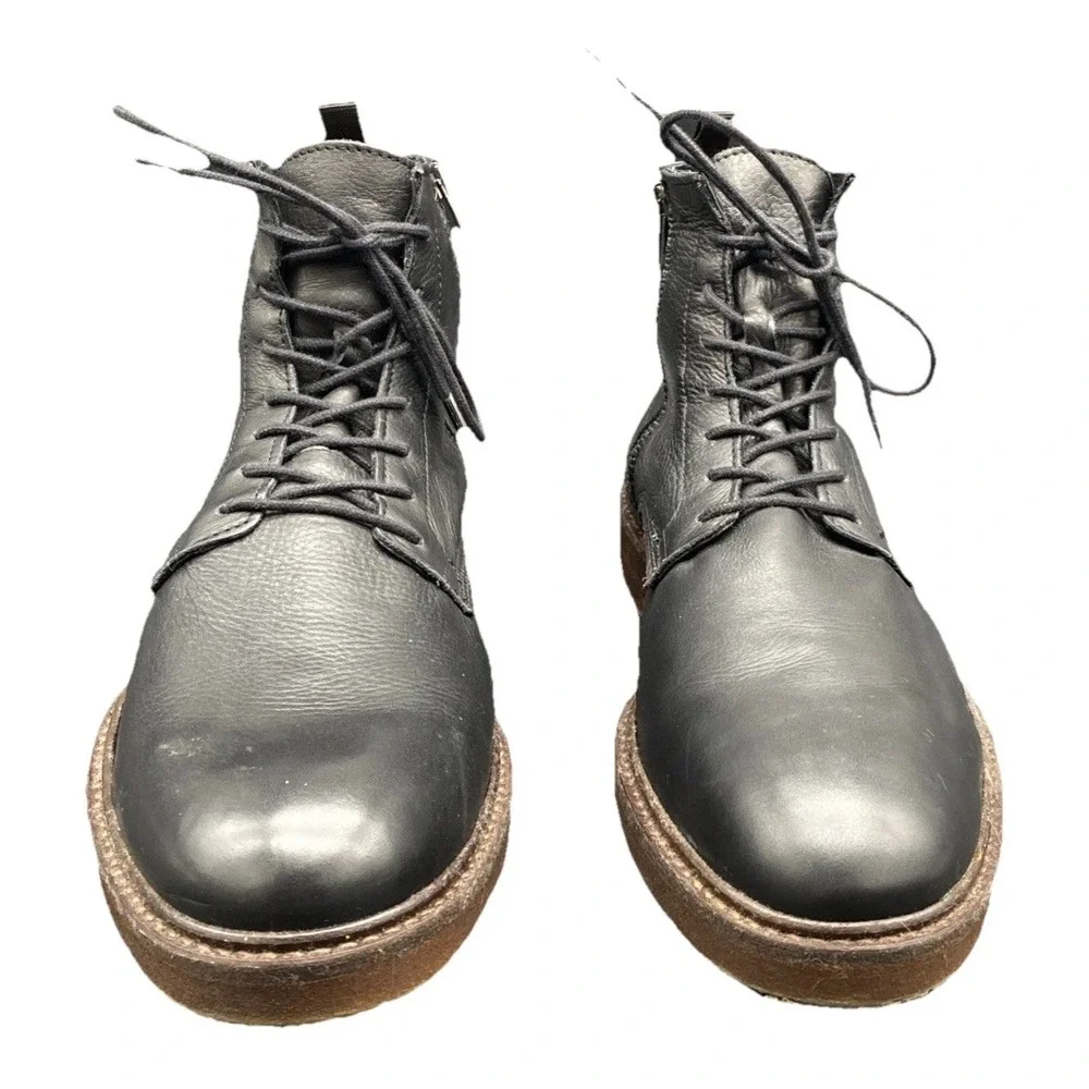 SUPPLY LAB Men's Black Corey  Men 11 D‎ Lace-Up/ Side Zip Up Leather Ankle Boot
